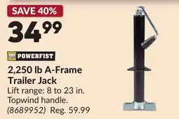 Princess Auto 2,250 lb A-Frame Trailer Jack offer