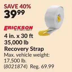 Princess Auto 4 in. x 30 35,000 lb Recovery Strap offer