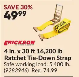 Princess Auto 4 in. x 30 ft 16,200 lb Ratchet Tie-Down Strap offer
