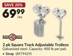 Princess Auto 2 pk Square Track Adjustable Trolleys offer