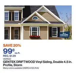 Patrick Morin DRIFTWOOD Vinyl Siding, Double 4.5 in. Profile, Storm offer