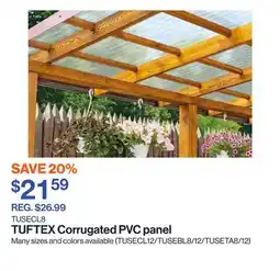Patrick Morin Corrugated PVC panel offer