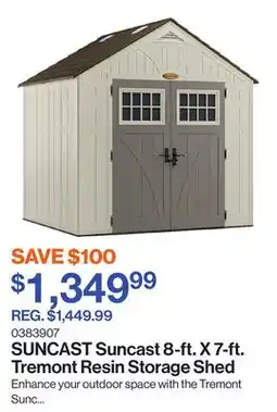 Patrick Morin Suncast 8-ft. X 7-ft. Tremont Resin Storage Shed offer
