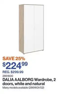 Patrick Morin AALBORG Wardrobe, 2 doors, white and natural offer