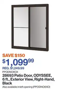 Patrick Morin Patio Door, ODYSSEE, 6 ft., Exterior View, Right-Hand, Black offer