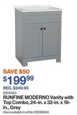 Patrick Morin MODERNO Vanity with Top Combo, 24-in. x 32-in. x 19-in., Grey offer
