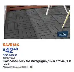 Patrick Morin Composite deck tile, mirage grey, 12-in. x 12-in., 10/pack offer