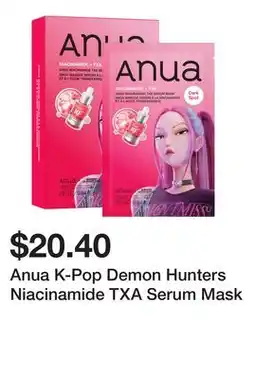 Sephora Anua K-Pop Demon Hunters Niacinamide TXA Serum Mask offer
