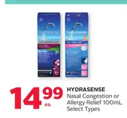 Rexall HYDRASENSE Nasal Congestion or Allergy Relief offer
