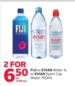 Rexall FIJI or EVIAN Water 1L or EVIAN Sport Cap Water 750mL offer