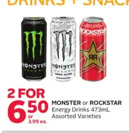 Rexall MONSTER or ROCKSTAR Energy Drinks offer