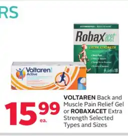 Rexall VOLTAREN Back and Muscle Pain Relief Gel or ROBAXACET Extra Strength offer