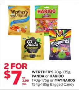Rexall WERTHER'S 70g-135g, PANDA or HARIBO 170g-175g or MAYNARDS 154g-185g Bagged Candy offer