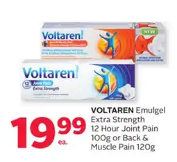Rexall VOLTAREN Emulgel Extra Strength 12 Hour Joint Pain 100g or Back & Muscle Pain 120g offer