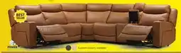 Leon's Jackson Leather 6-Piece Power Reclining Sectional with Heat and Massage - Butternut offer