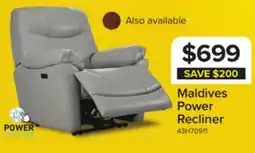 Leon's Maldives Power Recliner - Silver offer