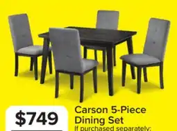 Leon's Carson 5-Piece Dining Set - Grey offer