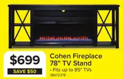 Leon's Cohen 78 Fireplace TV Stand - Grey offer