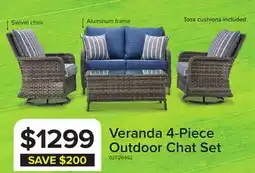 Leon's Veranda 4-Piece Outdoor Conversation Set - Grey, Blue offer