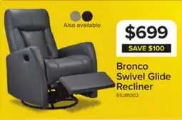 Leon's Bronco Swivel Glider Recliner - Dark Grey offer
