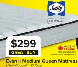 Leon's Sealy Essentials Evan II Medium Queen Mattress offer
