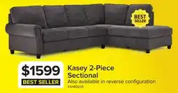 Leon's Kasey 2-Piece Sectional with Left Facing Chaise - Grey offer