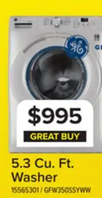 Leon's GE 5.3 cu. ft. (IEC) Capacity Front Load Washer with UltraFresh Vent System White - GFW350SSYWW offer