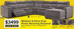 Leon's Madison 6-Piece Dual Power Reclining Sectional with Right-Facing Chaise - Brown offer