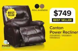 Leon's Canton Power Recliner - Dark Brown offer