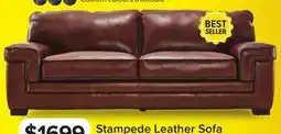 Leon's Stampede Leather Sofa - Chestnut offer