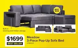 Leon's Meadow 3-Piece Sectional with Left-Facing Pop-Up Bed - Grey offer