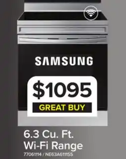 Leon's Samsung Stainless Steel Freestanding Electric Range with Wi-Fi (6.3 Cu.Ft) - NE63A6111SS/AC offer