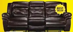 Leon's Cooper Leather Reclining Sofa - Brown offer