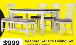 Leon's Vespera 6-Piece Dining Set - Brownish Grey, White offer