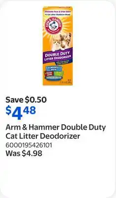 Walmart Arm & Hammer Double Duty Cat Litter Deodorizer offer