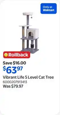 Walmart Vibrant Life 5 Level Cat Tree offer