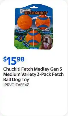 Walmart Chuckit! Fetch Medley Gen 3 Medium Variety 3-Pack Fetch Ball Dog Toy offer