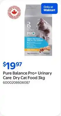 Walmart Pure Balance Pro+ Urinary Care Dry Cat Food 3kg offer