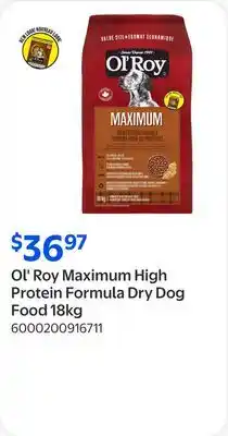 Walmart Ol' Roy Maximum High Protein Formula Dry Dog Food offer