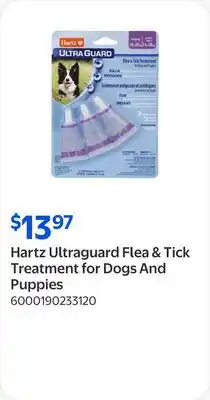 Walmart Hartz Ultraguard Flea & Tick Treatment for Dogs And Puppies offer