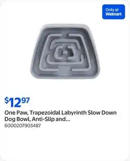 Walmart One Paw, Trapezoidal Labyrinth Slow Down Dog Bowl, Anti-Slip and Easy to Clean offer