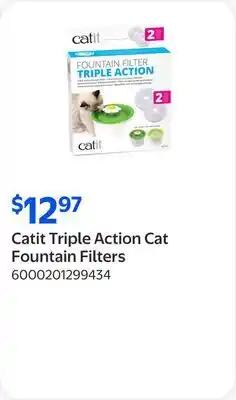 Walmart Catit Triple Action Cat Fountain Filters offer