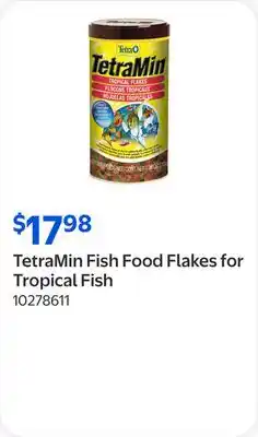 Walmart TetraMin Fish Food Flakes for Tropical Fish offer