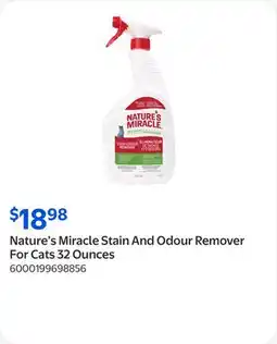 Walmart Nature's Miracle Stain And Odour Remover For Cats 32 Ounces offer