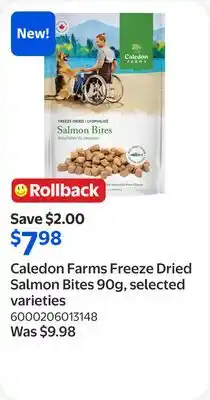 Walmart Caledon Farms Freeze Dried Salmon Bites 90g, selected varieties offer
