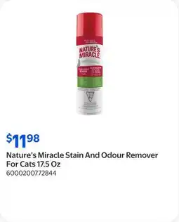 Walmart Nature's Miracle Stain And Odour Remover For Cats 17.5 Oz offer