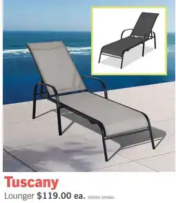 The Brick Tuscany Outdoor Patio Lounger with Adjustable Backrest - Metal, UV & Weather Resistant - Beige/Black offer