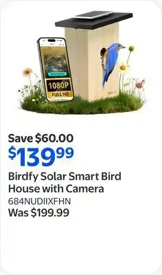 Walmart Birdfy Solar Smart Bird House with Camera offer