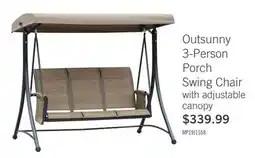 The Brick Outsunny 3-Person Porch Swing Chair with adjustable canopy offer