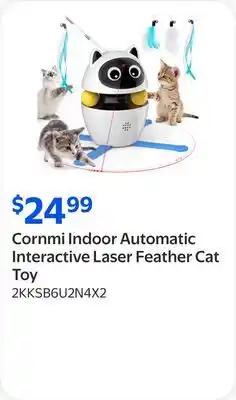 Walmart Cornmi Indoor Automatic Interactive Laser Feather Cat Toy offer